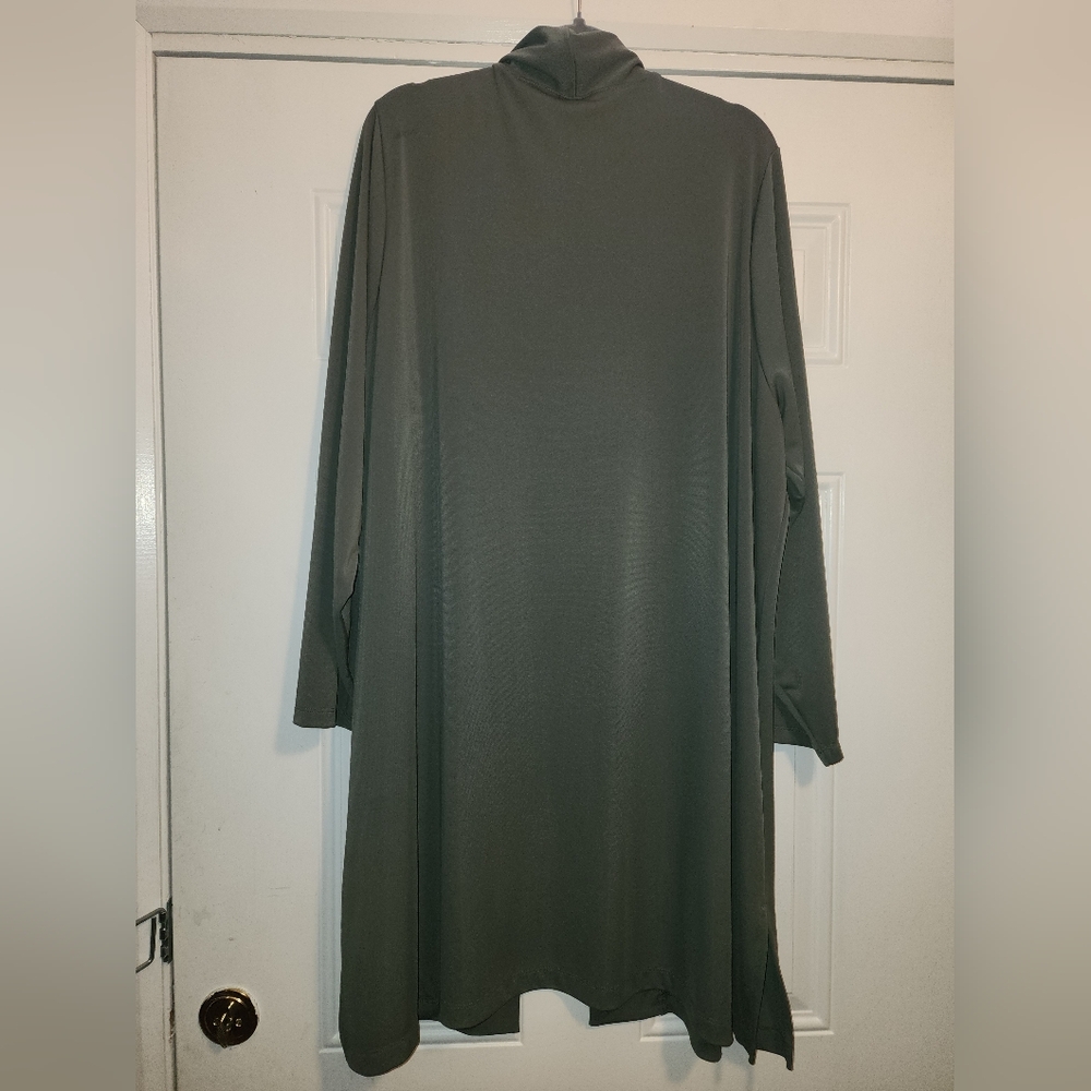 Lands' End Open Front Cardigan in Olive - Picture 2 of 4